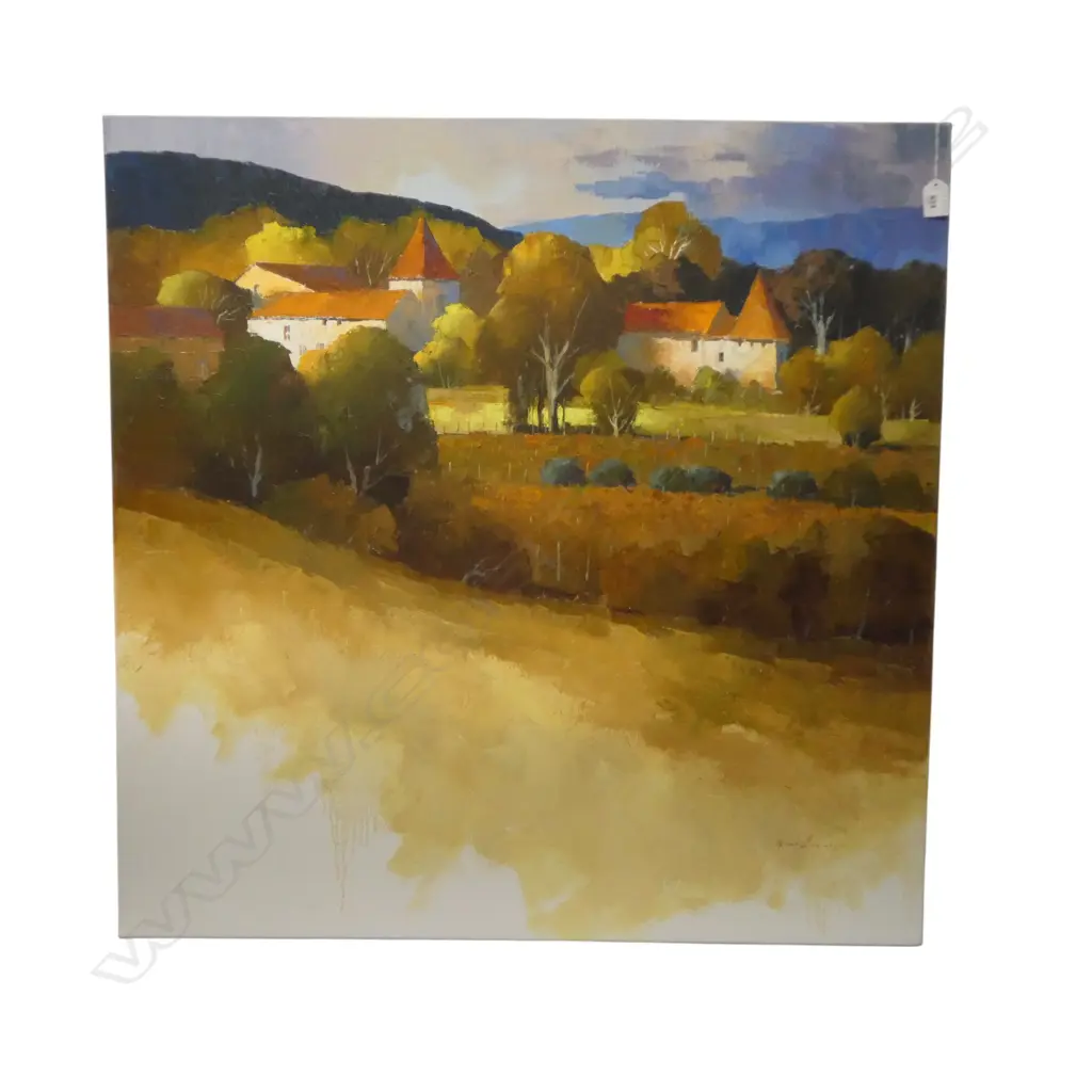 WAYNE SINCLAIR 'DORDOGNE HAMLET' OIL ON CANVAS, SIGNED 835x840mm Image 1++