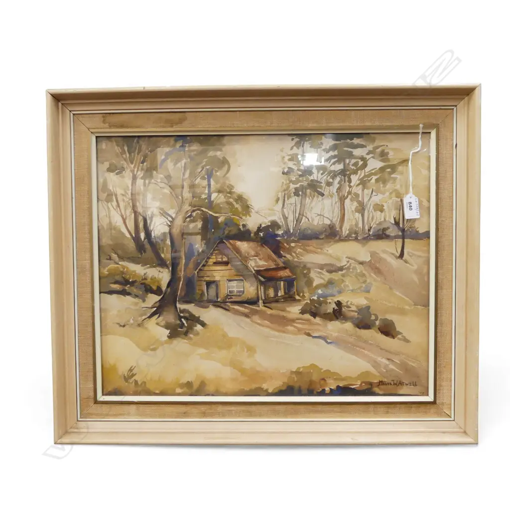 W/C COTTAGE IN BUSH SIGNED MAVIS ATWELL H380 W500MM Image 1++
