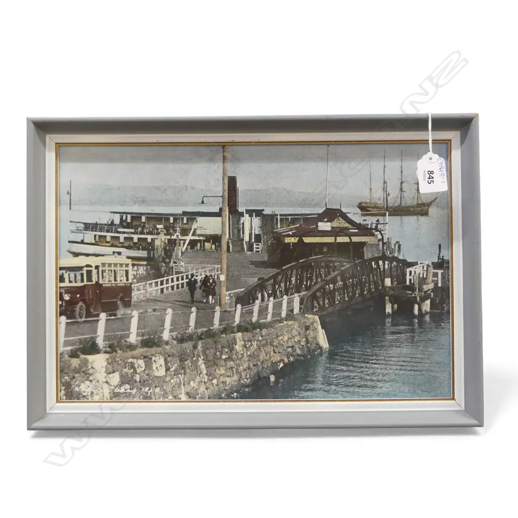 UNKOWN PHOTOGRAPHER, NORTHCOTE WHARF 1928, HAND-COLOURED BY WHITES AVIATION, 140x370mm Image 1++