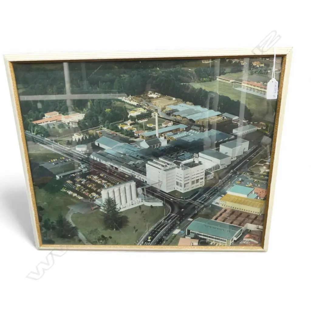 WHITE'S AVIATION VINTAGE HAND COLOURED PHOTO of the DB Brewery Auckland. Colours good. 400 x 500mm.  Image 1++