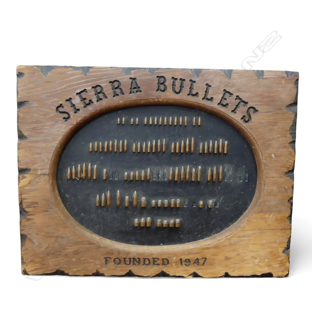 'SIERRA BULLETS - FOUNDED 1947' SIGN some bullets missing 465x605mm Image 1++