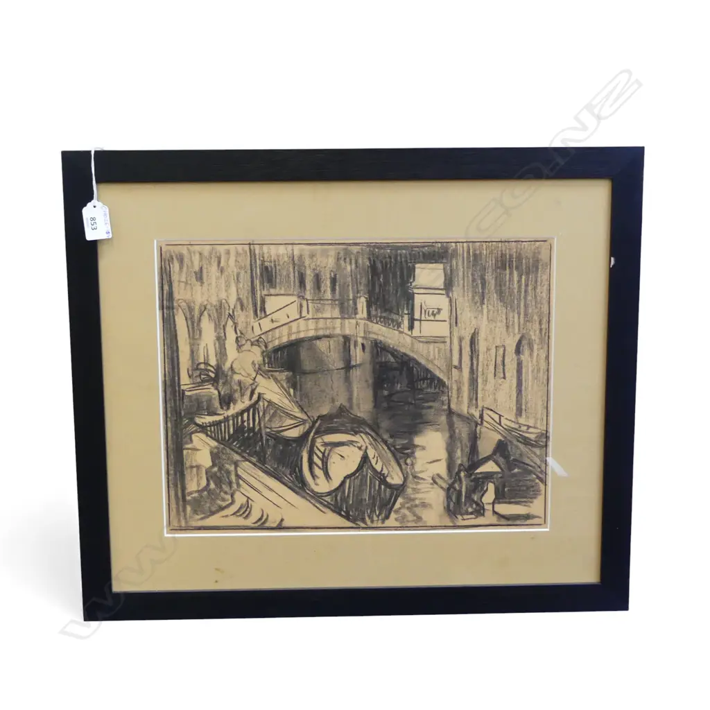 JOHN WEEKS (188-1965), VENICE, GRAPHITE ON PAPER, Weeks O'Connor stamp applied verso 285x380mm  Image 1++