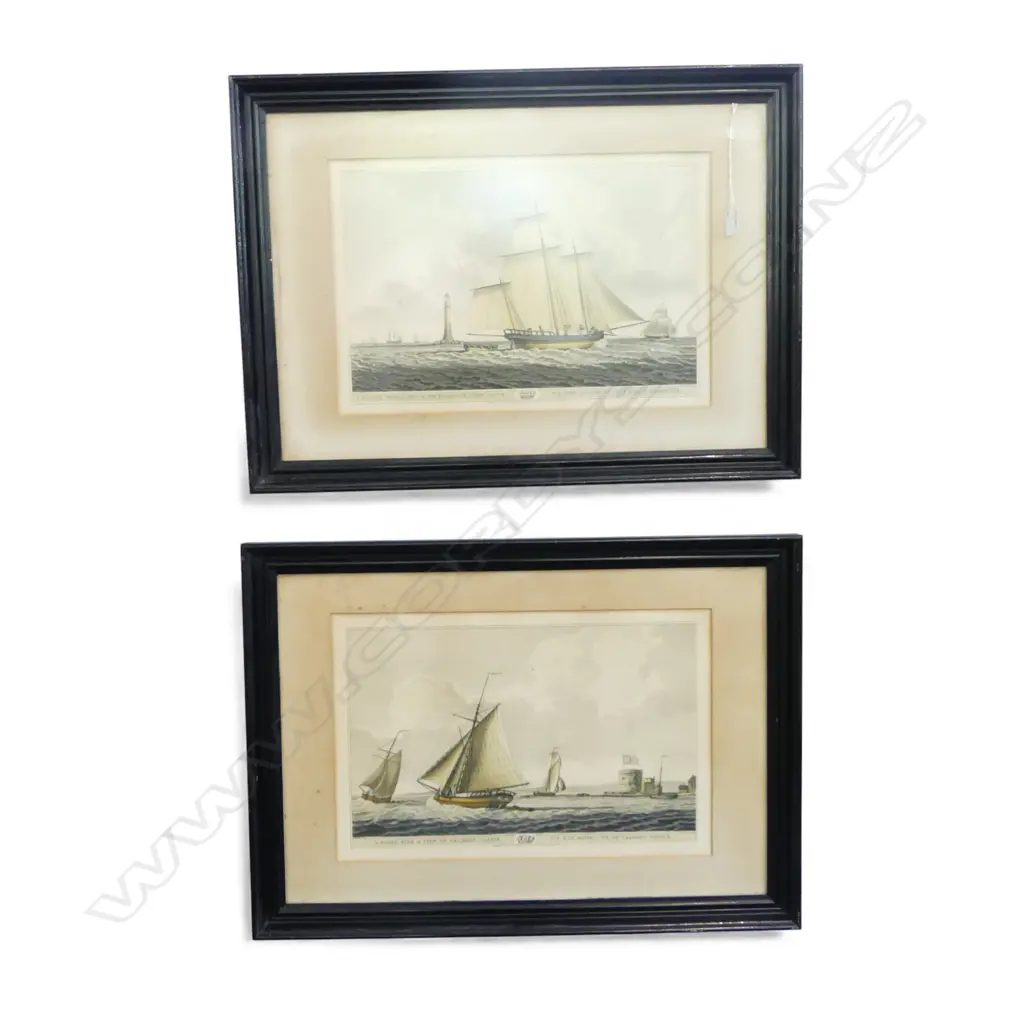PR SAILING SHIP PRINTS 'A LUGGER WITH A VIEW OF THE EDDISTONE LIGHT HOUSE' 290x440mm Image 1++