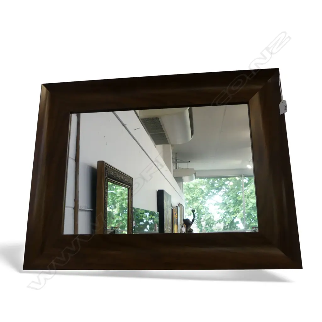MODERN MIRROR; FAUX WOOD FRAME 505x660mm Image 1++