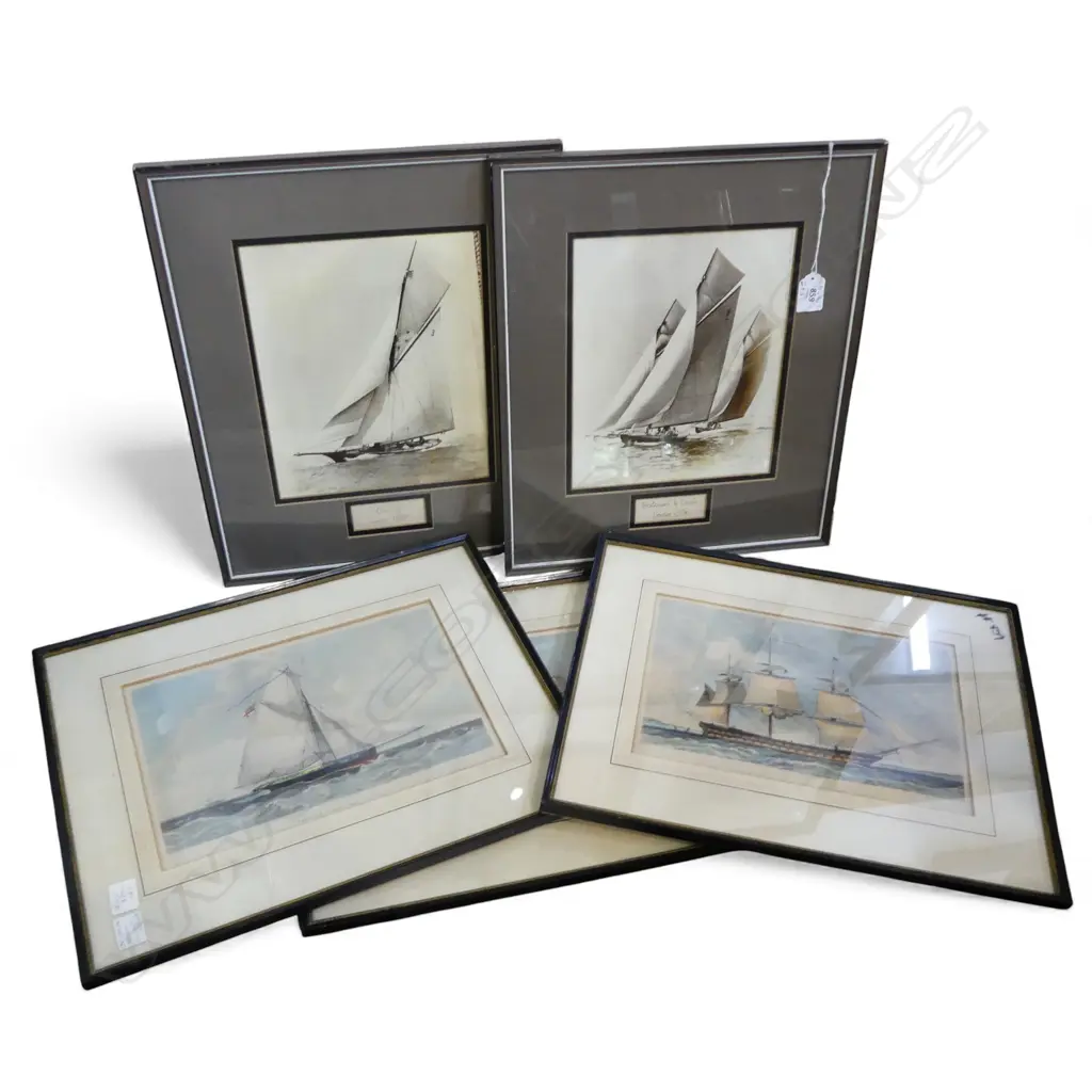 5 NAUTICAL PRINTS; PR EARLY 20thC COLES PHOTOGRAPHS 240x195mm, 3 PRINTS  Image 1++