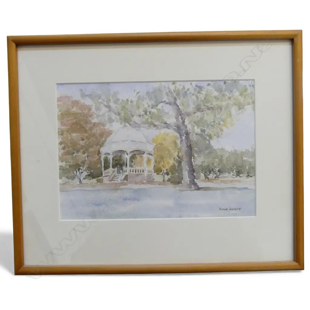 JUNE SHIEFF, BAND ROTUNDA DOMAIN, WATERCOLOUR, 185x260mm Image 1++