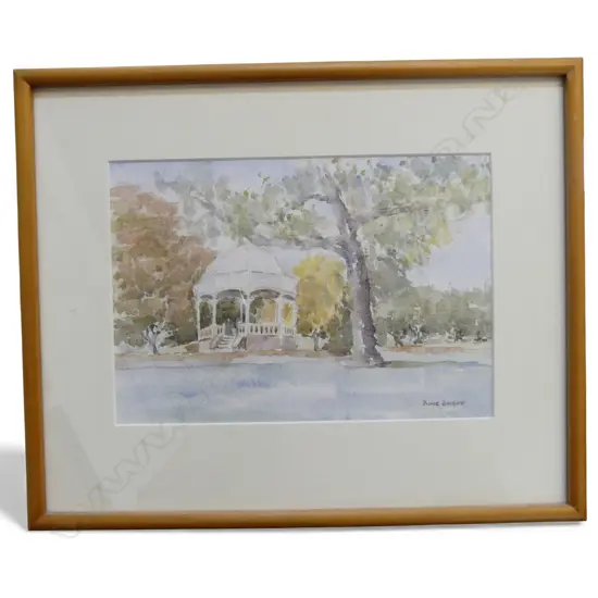 JUNE SHIEFF, BAND ROTUNDA DOMAIN, WATERCOLOUR, 185x260mm