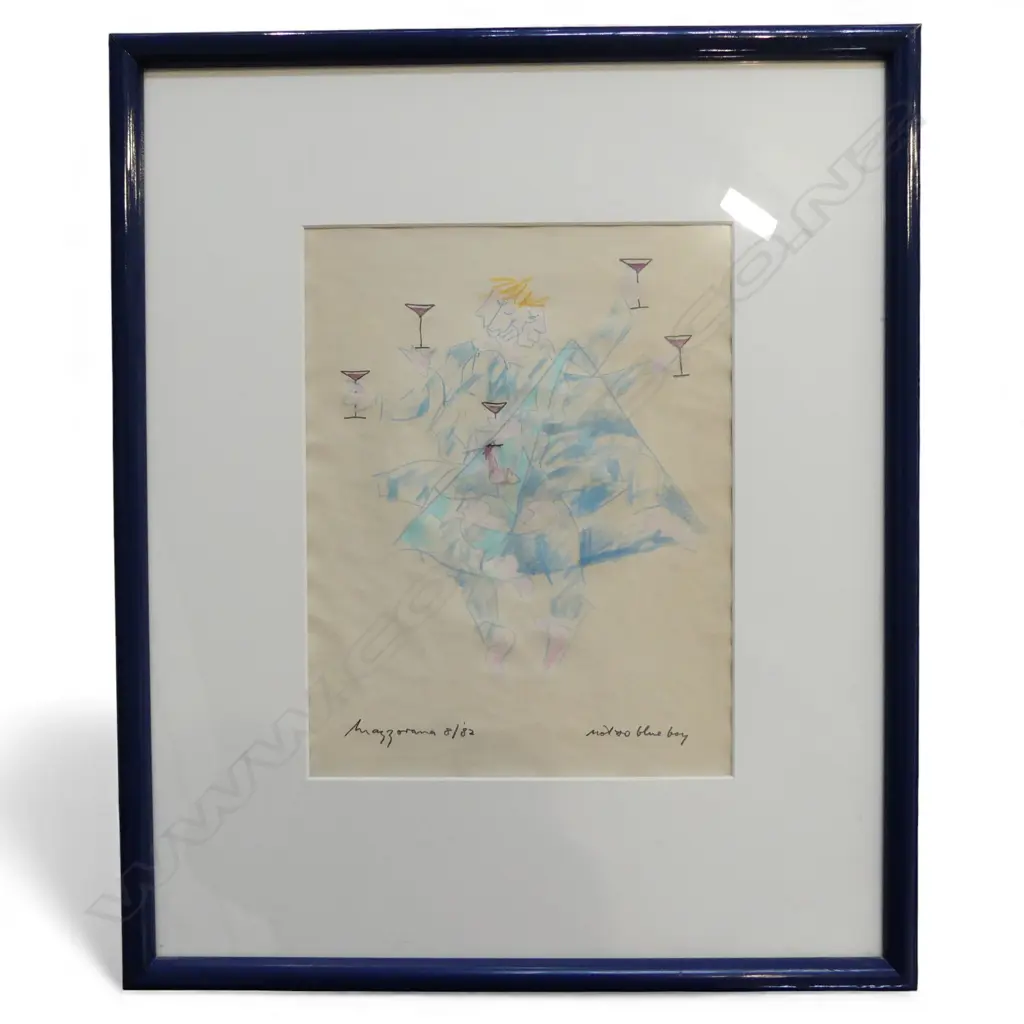 MARIO MAZZORANA, NOT SO BLUE BOY, PENCIL ON PAPER, SIGNED & DATED AUGUST 1982, 235x180mm Image 1++