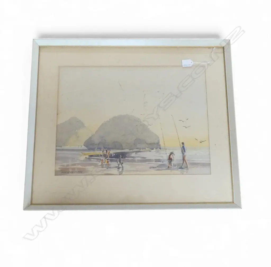 DOROTHY MAYS 'FISHERMEN, WEST COAST' WC 350x475mm Image 1++