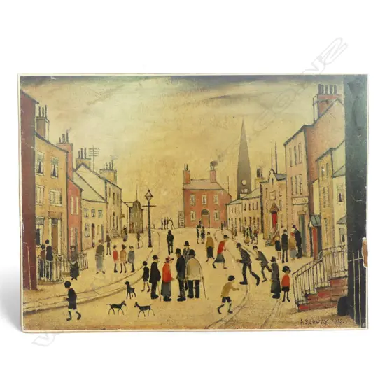 L.S. LOWRY, PRINT ON BOARD 385x515mm (FAULTS)