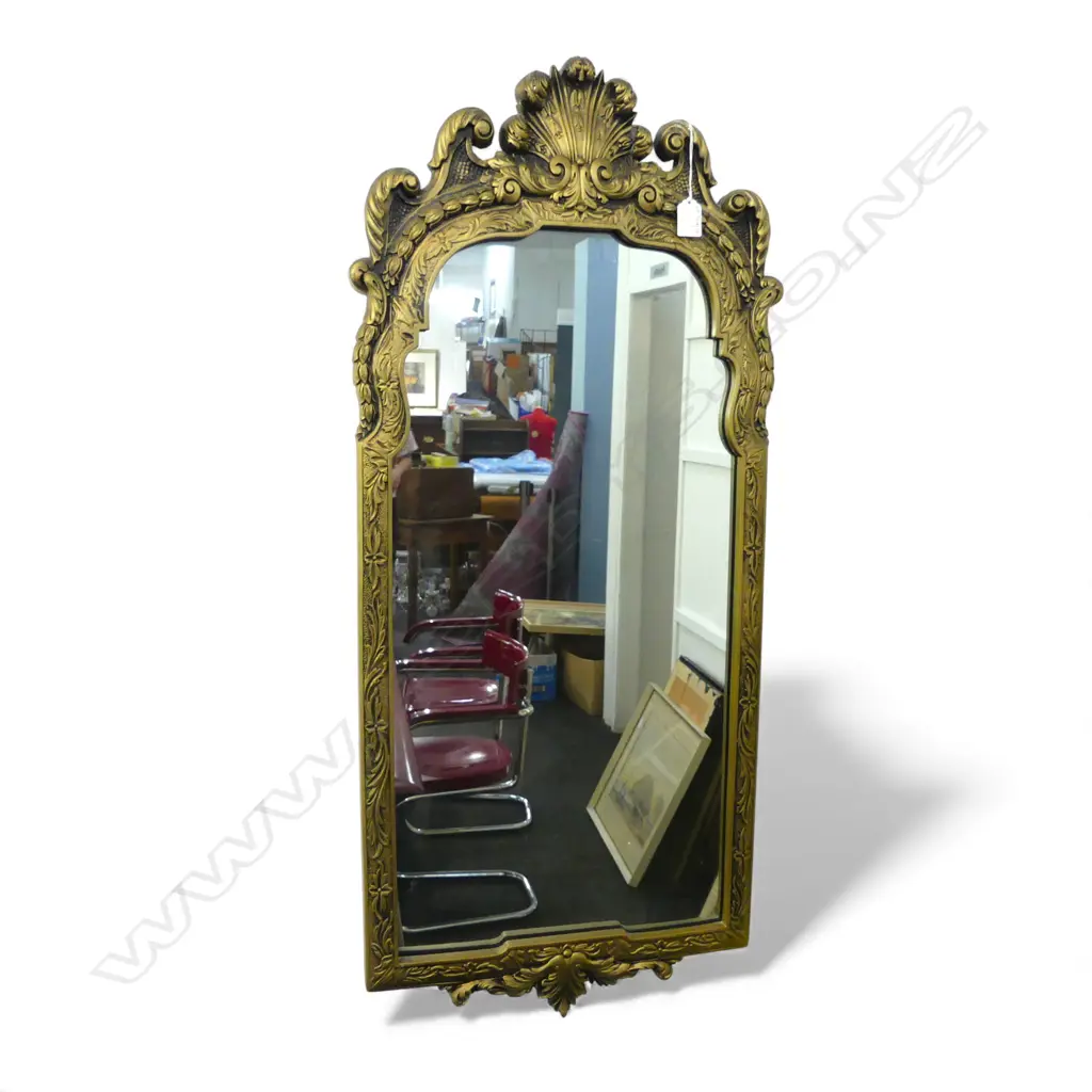 CARVED GILT FRAMED WALL MIRROR H980 W430MM Image 1++