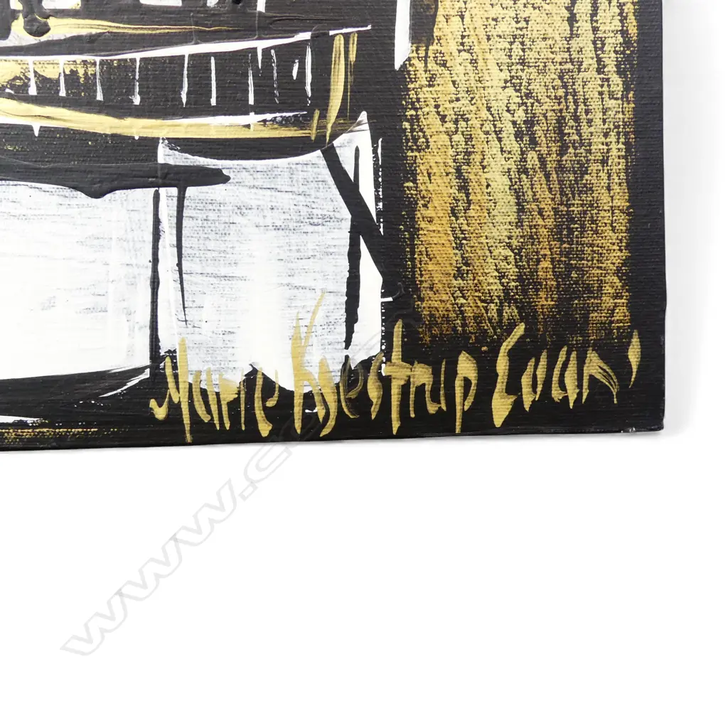 MARIE KJESTRUP EVANS PAINTING NAPIER HARBOUR SCENE W 910MM  H 720MM Image 1++