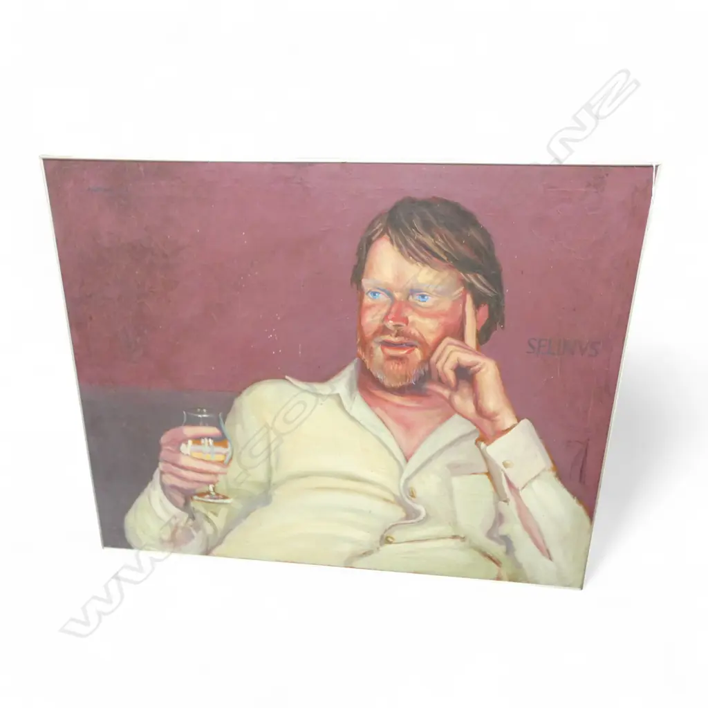 JOHN ANDREW (b. 1948), PORTRAIT OF PETER BROWN (SELINVS), OIL ON CANVAS, 820x1020mm, SIGNED & DATED '82 Image 1++