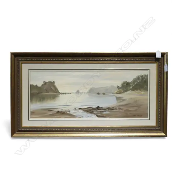 JOHN SPEEDY 'MOKAU' OIL ON BOARD 240x595mm