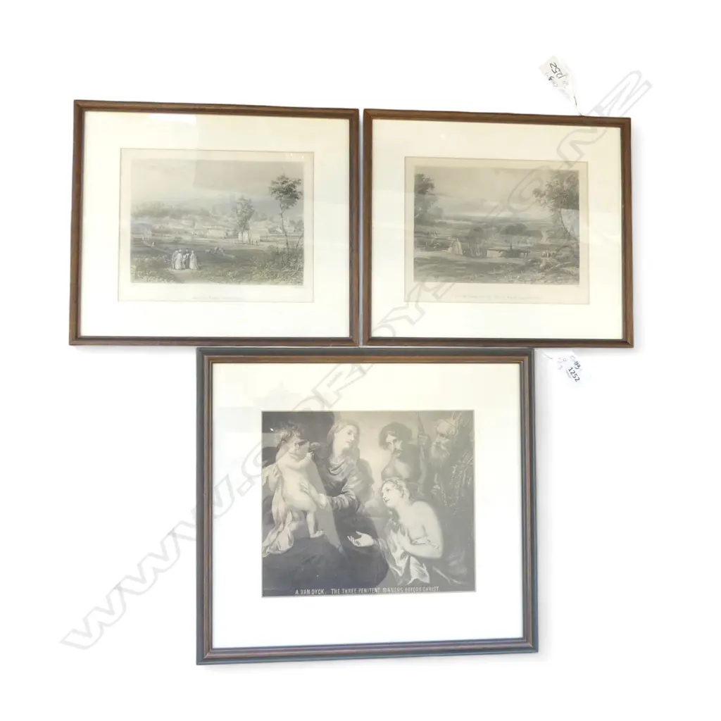 VAND DYCK - THE THREE PENITENT SINNERS BEFORE CHRIST PRINT + 2 AUSTRALIAN FRAMED PRINTS Image 1++