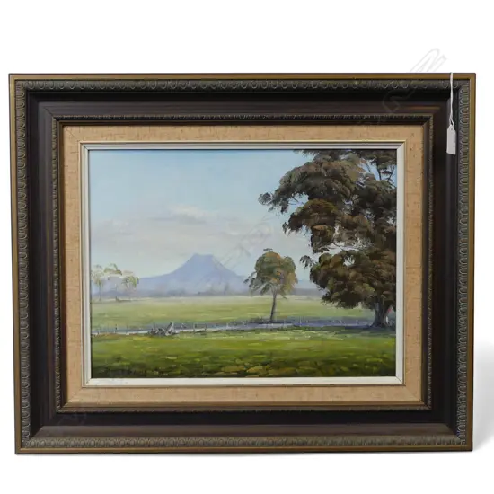 DAVID STONE, MT EDGECUMBE FROM THORTON, OIL ON BOARD, 290x290mm