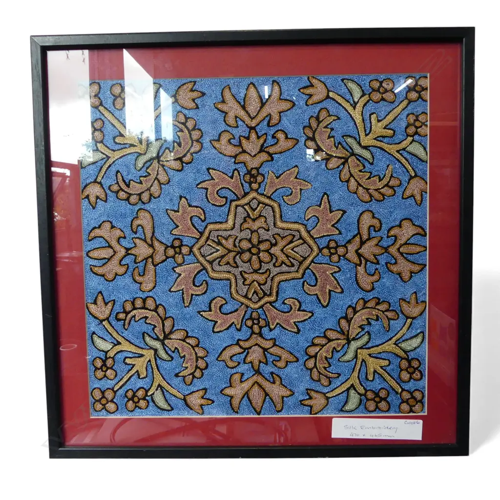 FRAMED SILK EMBROIDERY 470 BY465MM Image 1++
