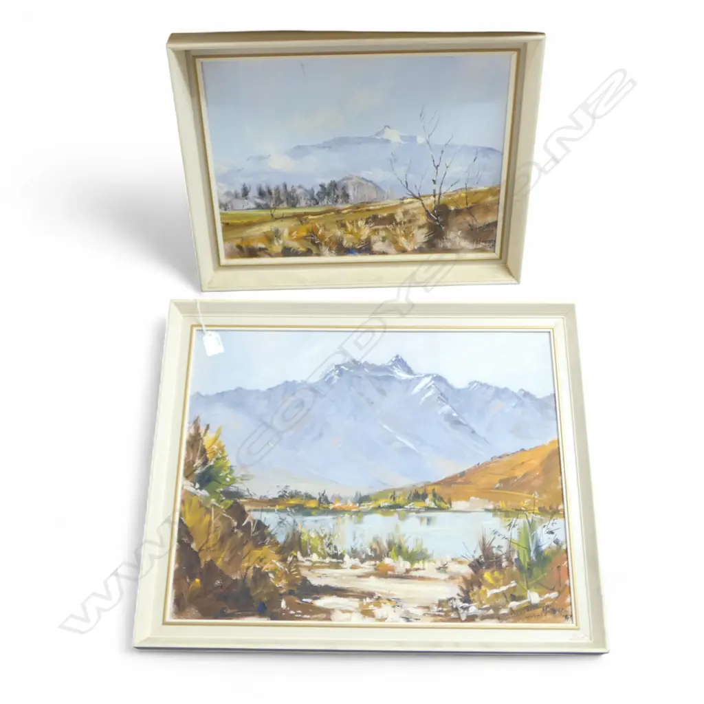 2 OIL PAINTINGS SIGNED MKENZIE, 'EARLY MORNING CORONET PEAK' & 'THE REMARKABLES FROM THE OLD ROAD LAKE', 500x400mm Image 1++