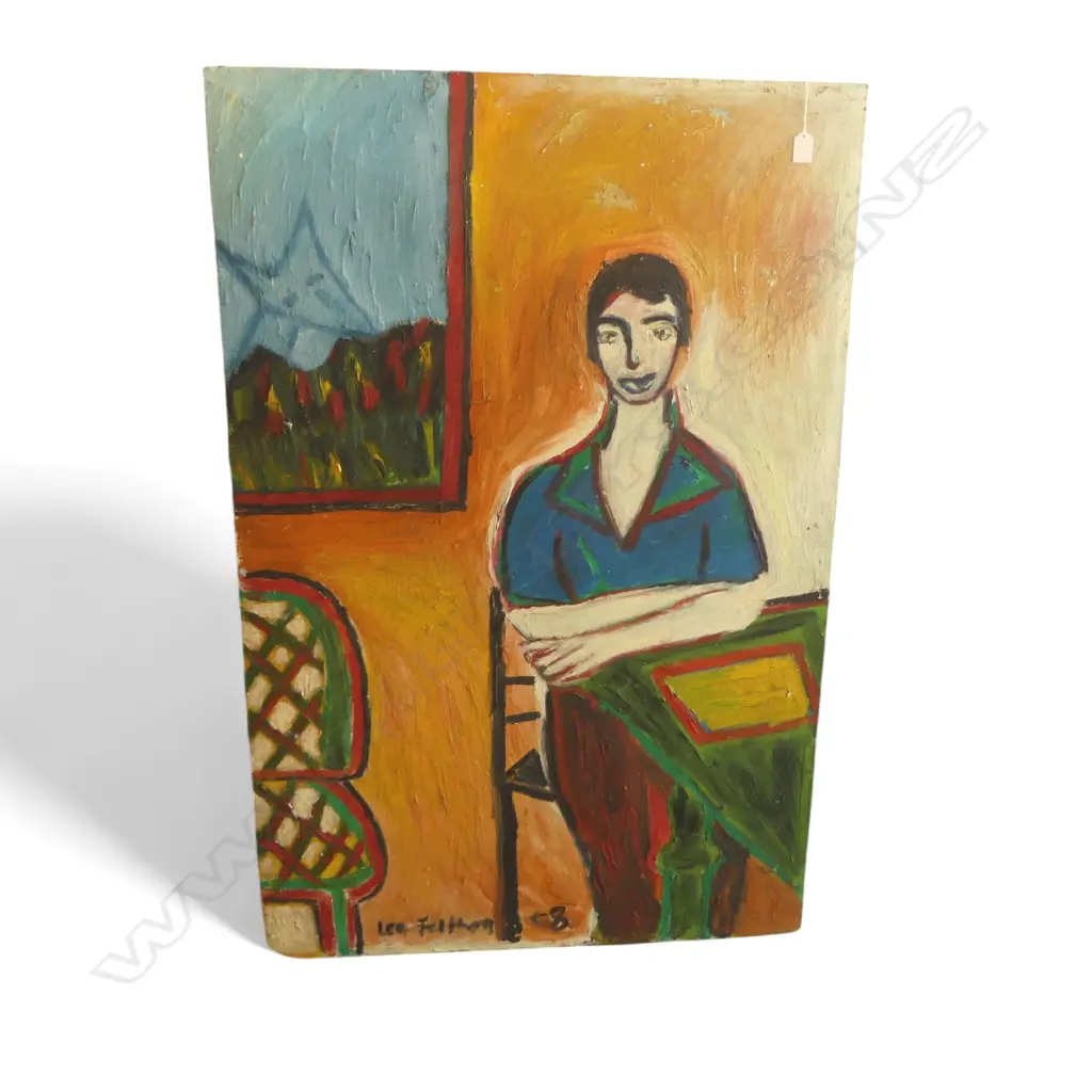 LEE FELTHAM, PORTRAIT OF A SITTING MEN, ACRYLIC ON BOARD,SIGNED, 800 X 1200MM provenance below Image 1++