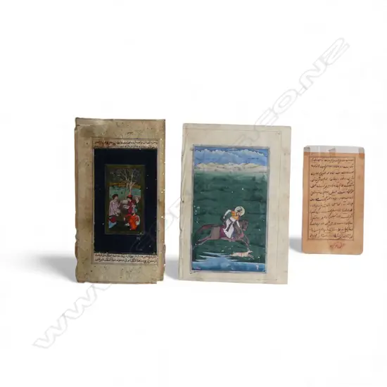3 INDIAN / PERSIAN MINIATURES; 160x90 / 140x80mm