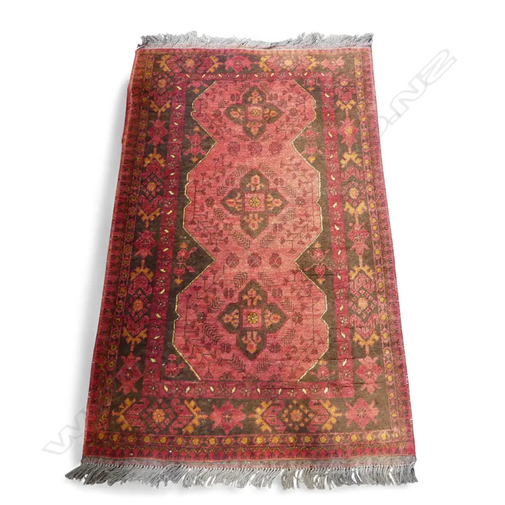 HAND KNOTTED ALL WOOL RUG 1270x810mm Image 1++