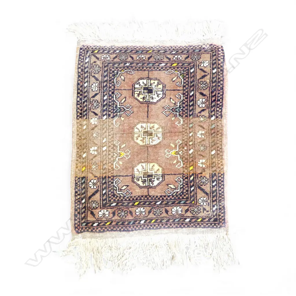 HAND KNOTTED ALL WOOL RUG 550x470mm Image 1++