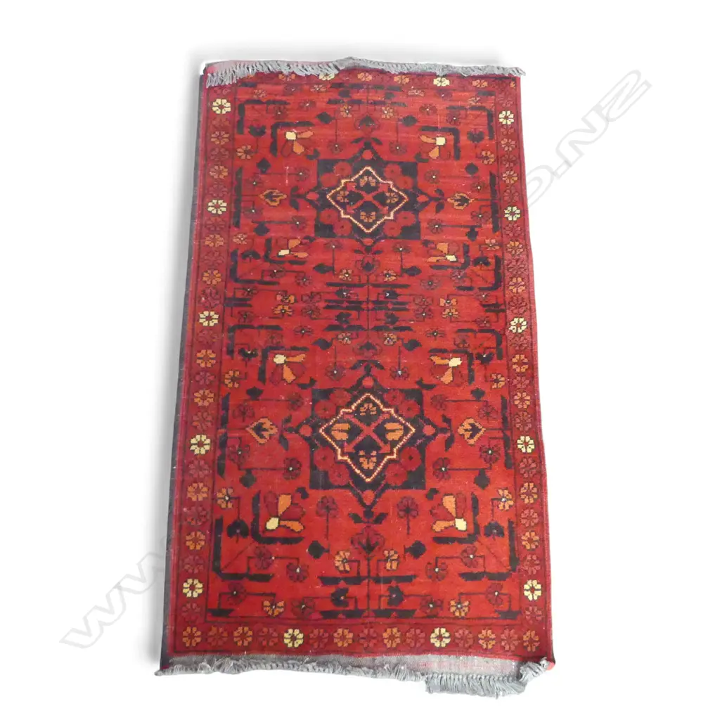 HAND KNOTTED ALL WOOL RUG 1000x580mm Image 1++