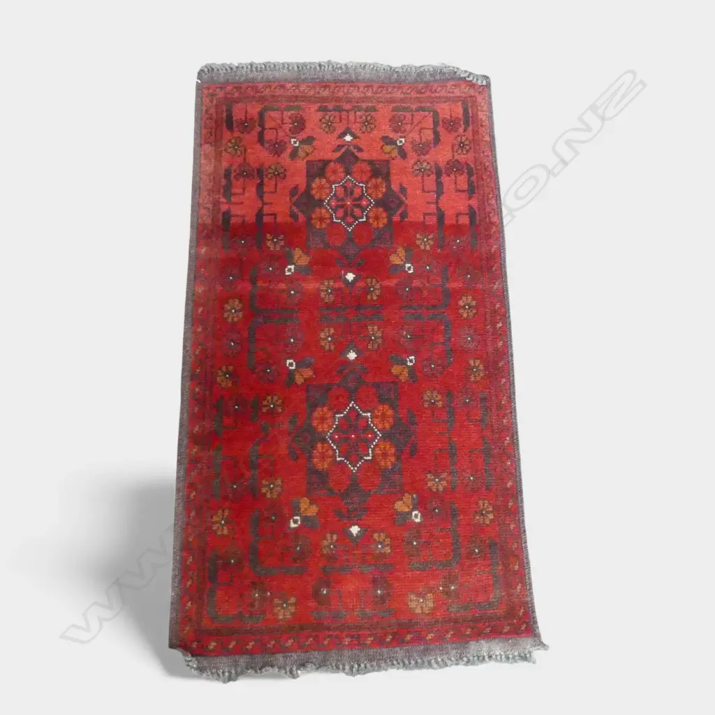 HAND KNOTTED ALL WOOL RUG 980x530mm Image 1++