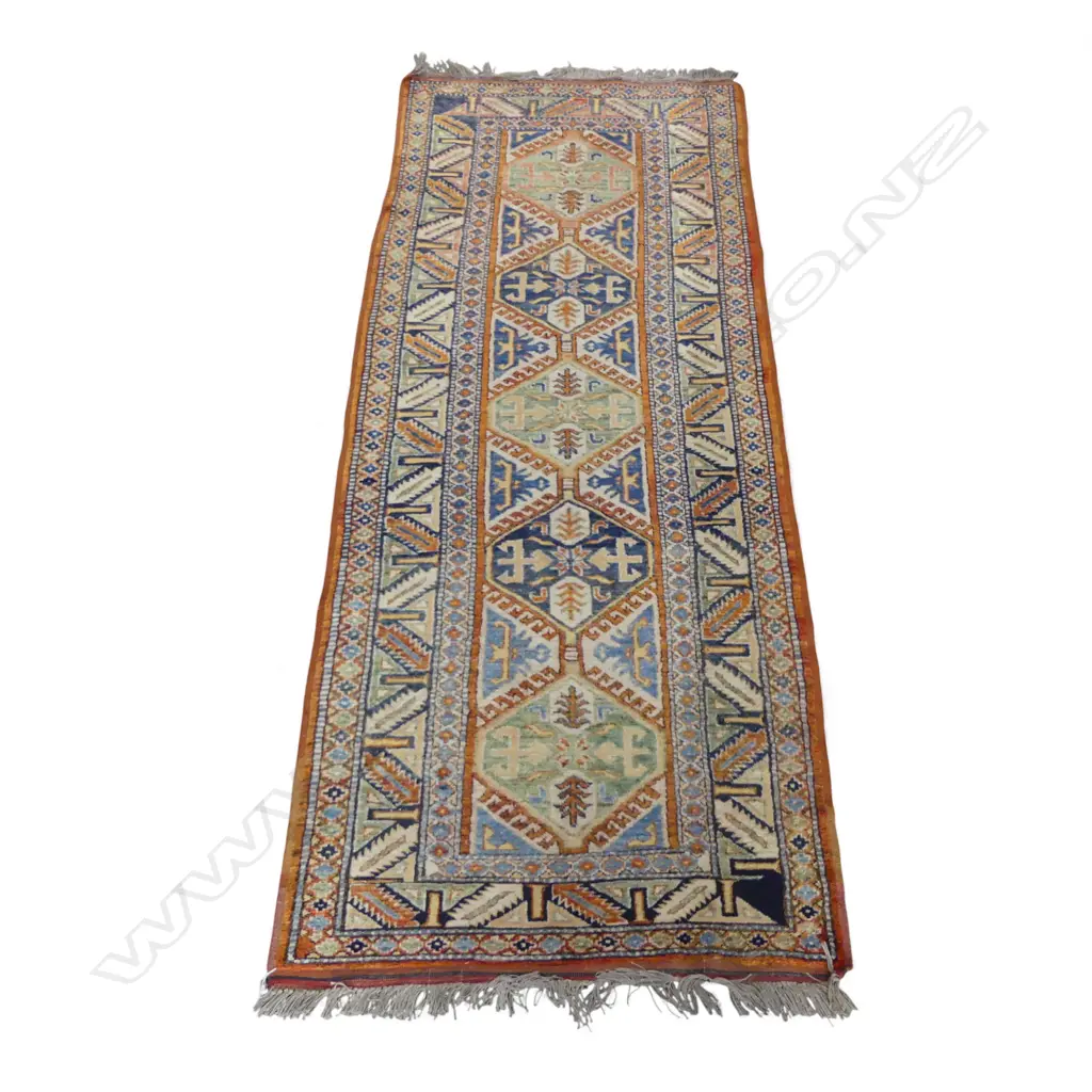 HAND KNOTTED ALL WOOL RUNNER 2160x870mm Image 1++