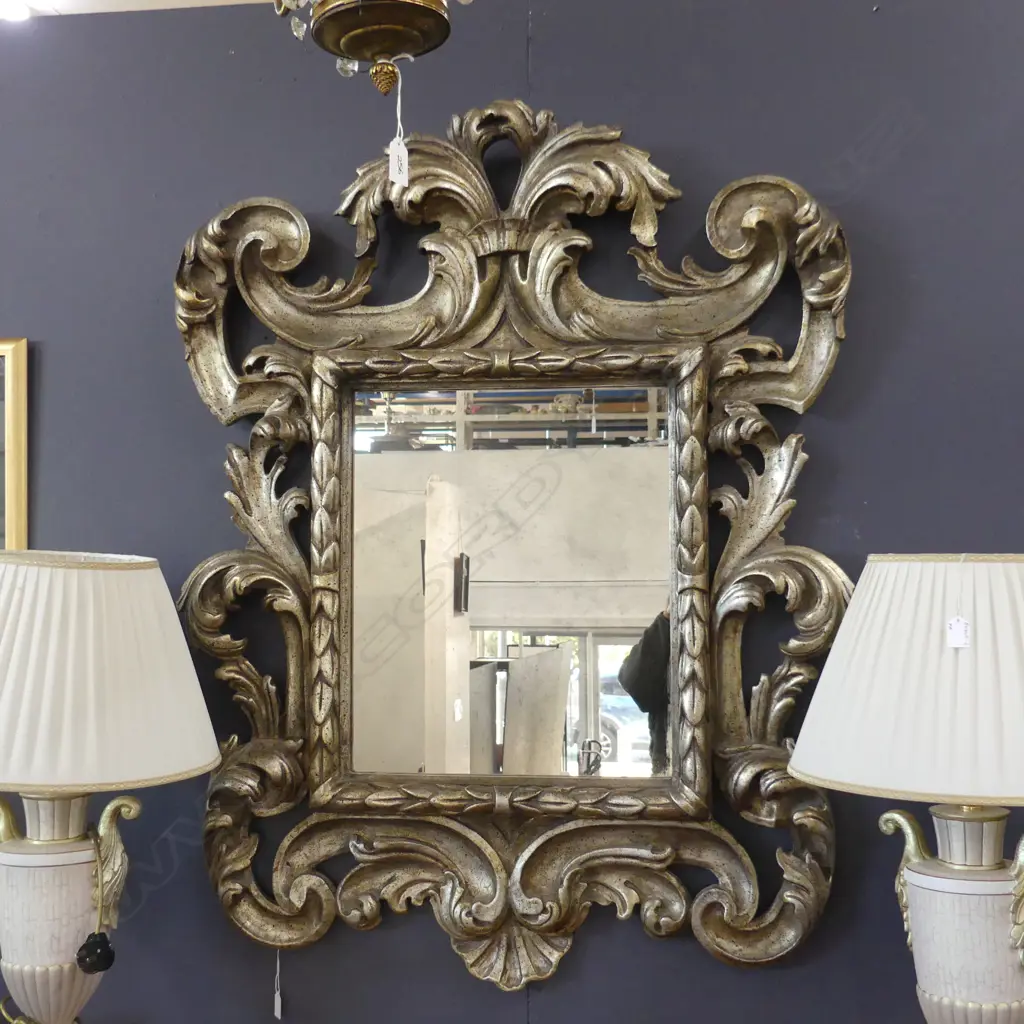 LG DECORATIVE SILVERED MOULDED FRENCH STYLE WALL MIRROR 1220 X 950MM Image 1++