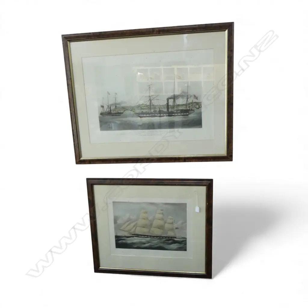 2 SAIL BOAT PRINTS; THE BETTY DARLING 390x515mm, GENERAL STEAM NAVIGATION COMPANY 490x720mm FOXING  Image 1++