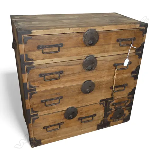 Vintage small Japanese collector's chest early 20thC 6 drawer H.575mm