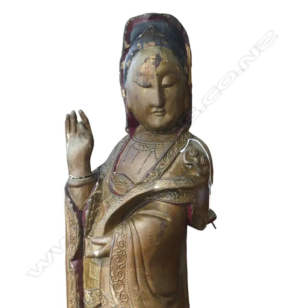 WOODEN KANNON QUANYIN STATUE H840 Image 1++