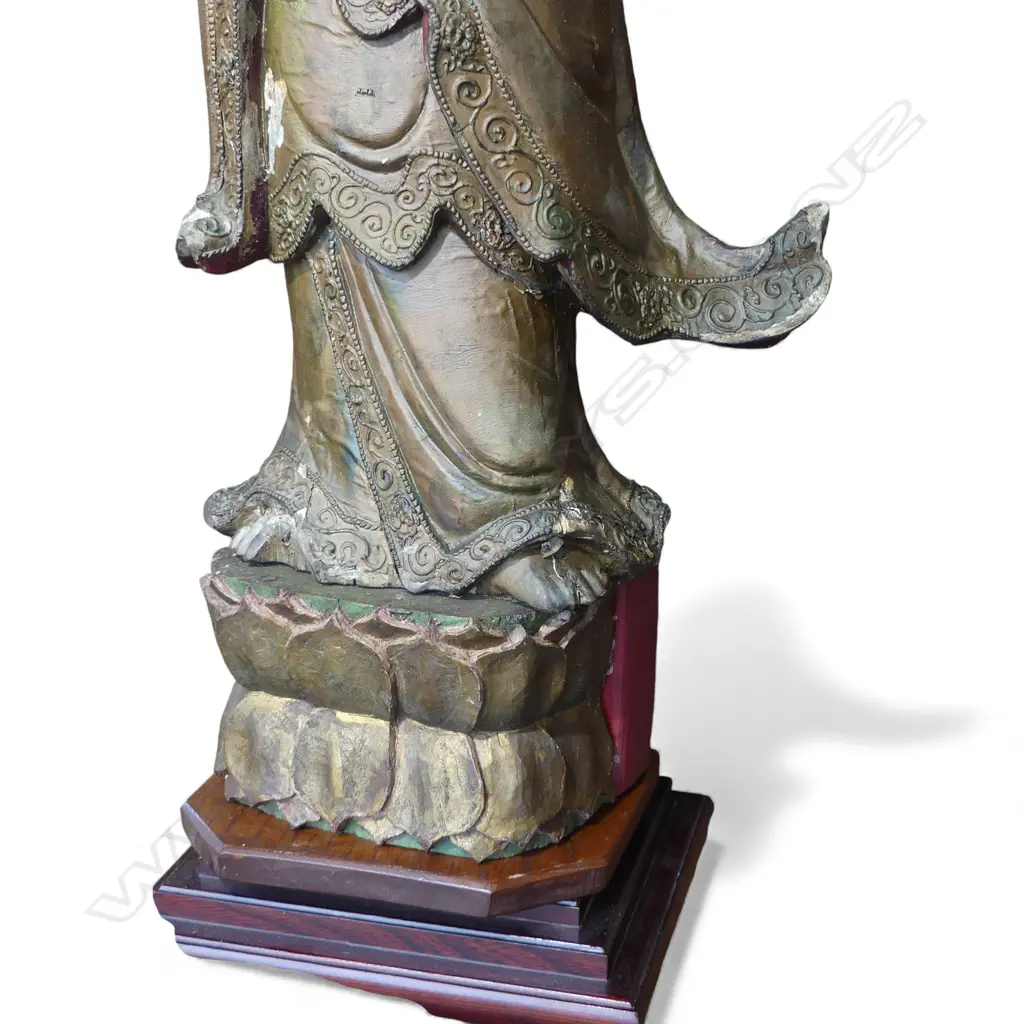 WOODEN KANNON QUANYIN STATUE H840 Image 1++