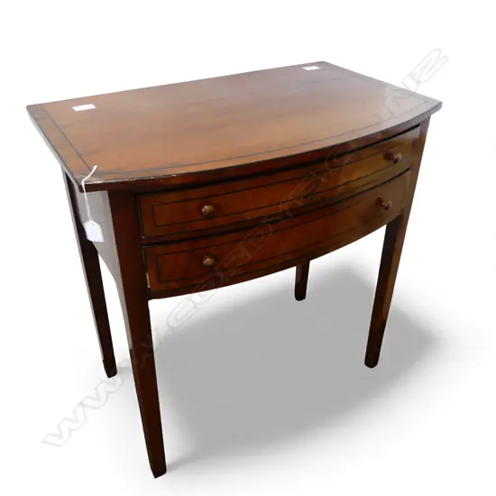 MAHOGANY SIDE TABLE w. 2 DRAWERS 760x480x760mm
