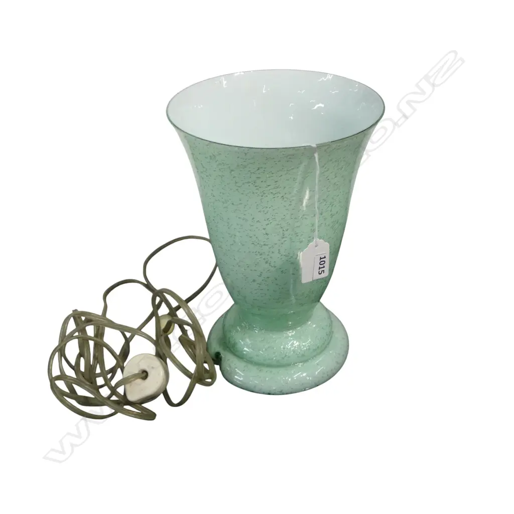 DECO GREEN GLASS VASE LAMP H.250mm Image 1++