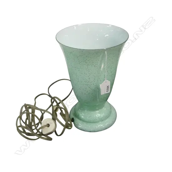DECO GREEN GLASS VASE LAMP H.250mm