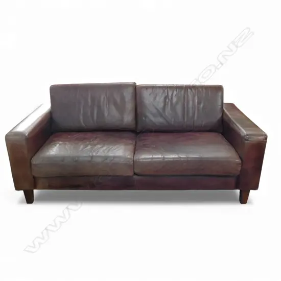 LEATHER COUCH 2 SEATER DARK BROWN COLOUR L1900MM