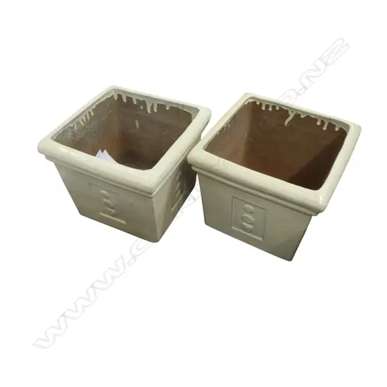 PR SQUARE GLAZED CERAMIC PLANTERS 390x390x330mm
