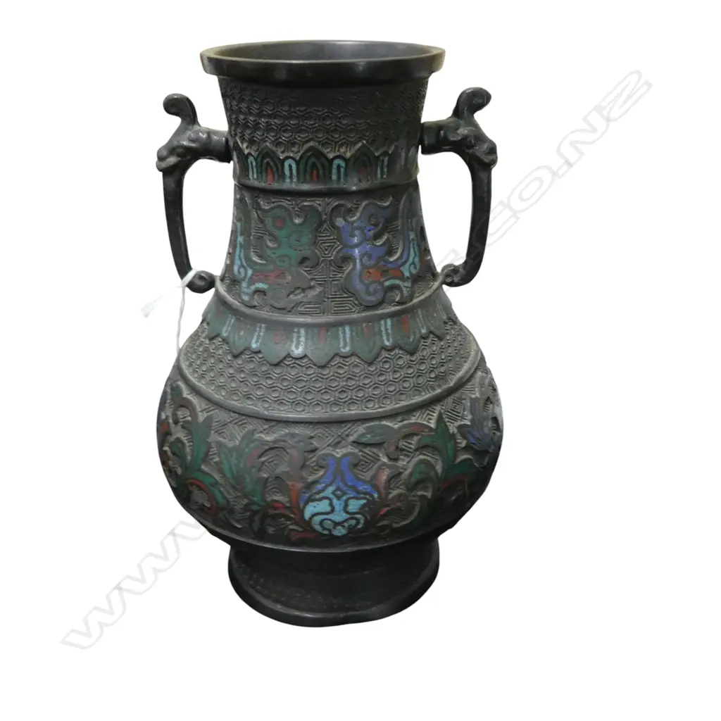 ORIENTAL ARCHAIC STYLE BRONZE VASE H.230mm Image 1++