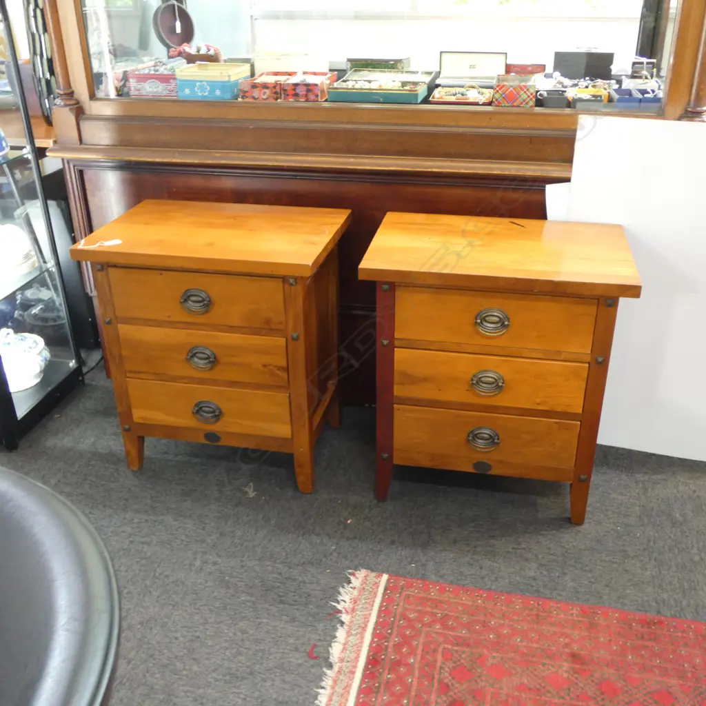 PR WOODEN BEDSIDE DRAWERS BY WOODPECKERS NZ 580x400x645mm Image 1++