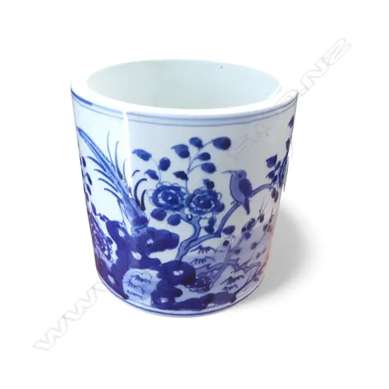 ORIENTAL B/W BRUSH POT H.210mm, 205mm dia