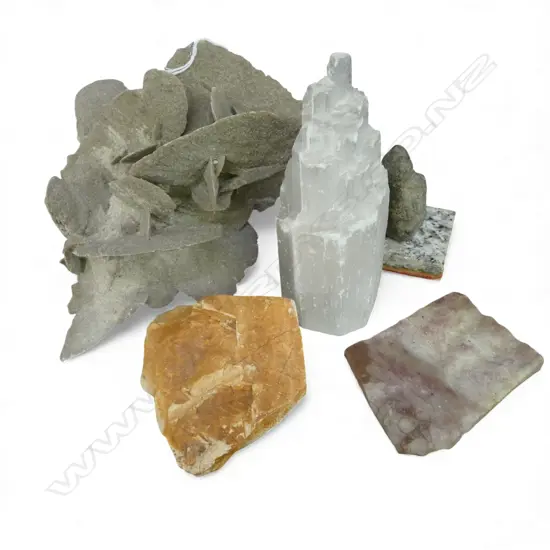 LARGE SPECTACULAR DESERT ROSE CRYSTAL FORMATION 230X200MM & SUBSTANTIAL SELENITE MOUNTAIN 150MM