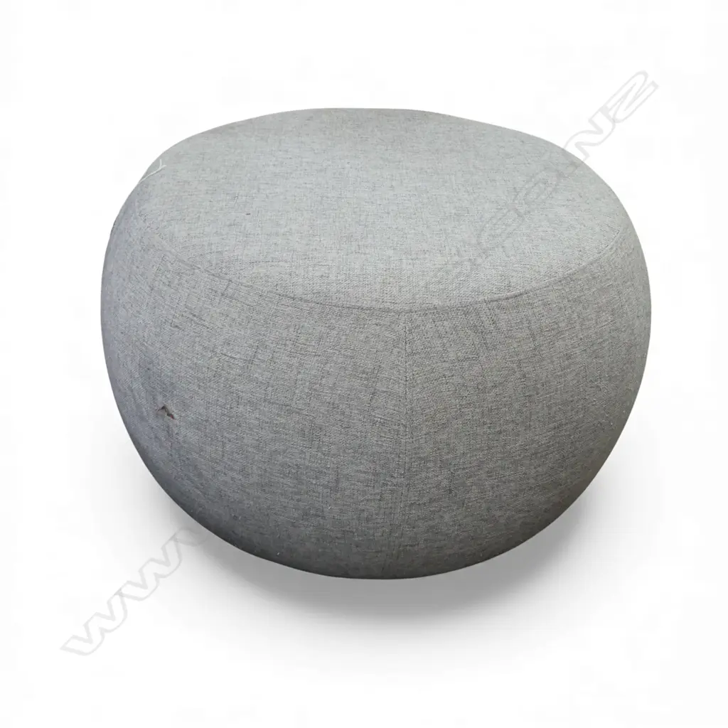 MODERN POUF; GREY UPHOLSTERY 820mm dia Image 1++