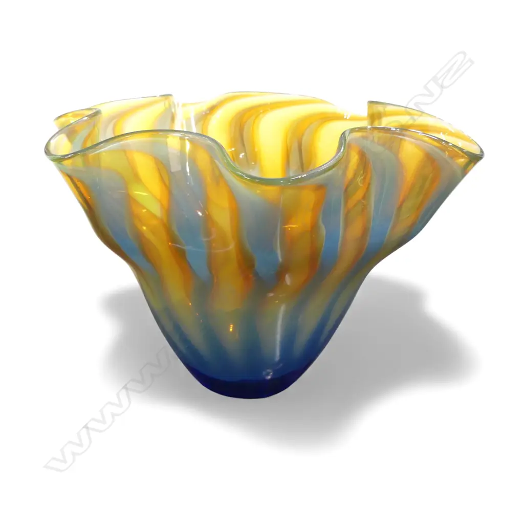 LG ART GLASS VASE H.240mm SIGNED R. MORGAN Image 1++