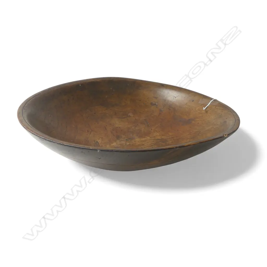 ANTIQUE WOODEN BOWL 415mm old borer Image 1++