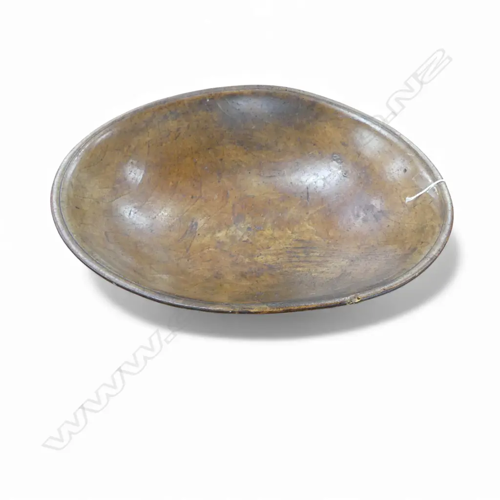 ANTIQUE WOODEN BOWL 415mm old borer Image 1++