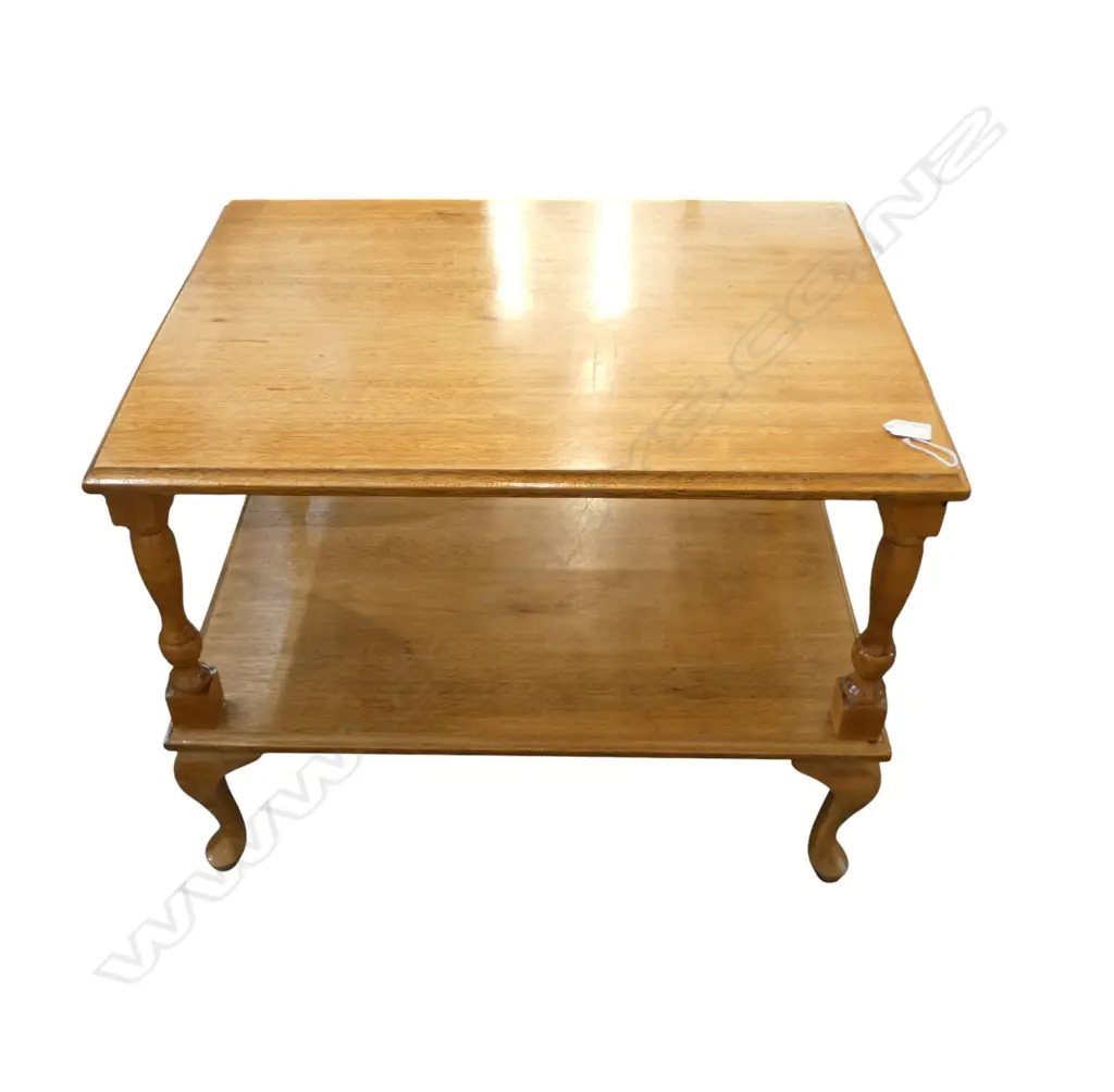 2 TIER WOODEN SIDE TABLE W.690mm Image 1++