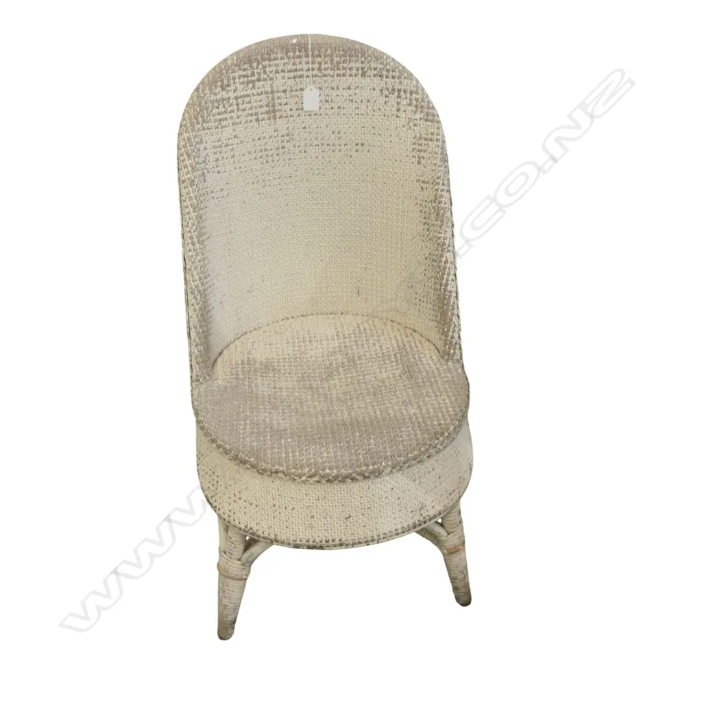 VINTAGE WHITE PAINED CANED CHAIR Image 1++