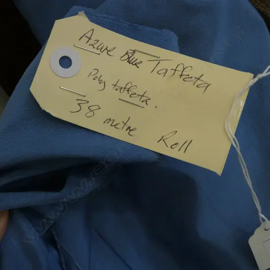 FABRIC BOLT: AZURE BLUE POLY TAFFETA 38m roll